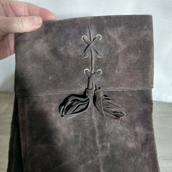 Enzo Angiolini Brown Suede Leather Boots - Flat Size 8 - Picture 3 of 8